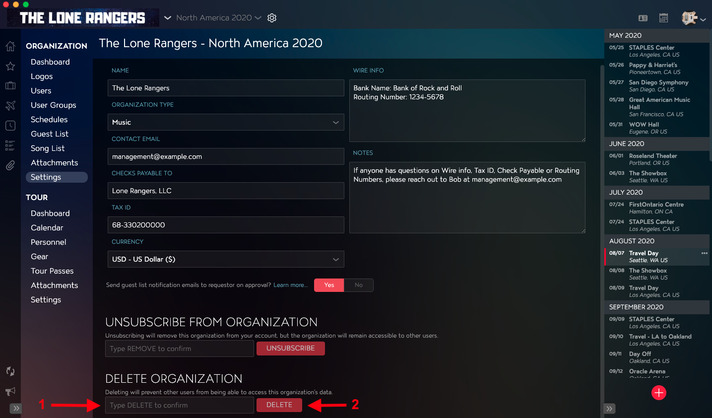 Remove Organization