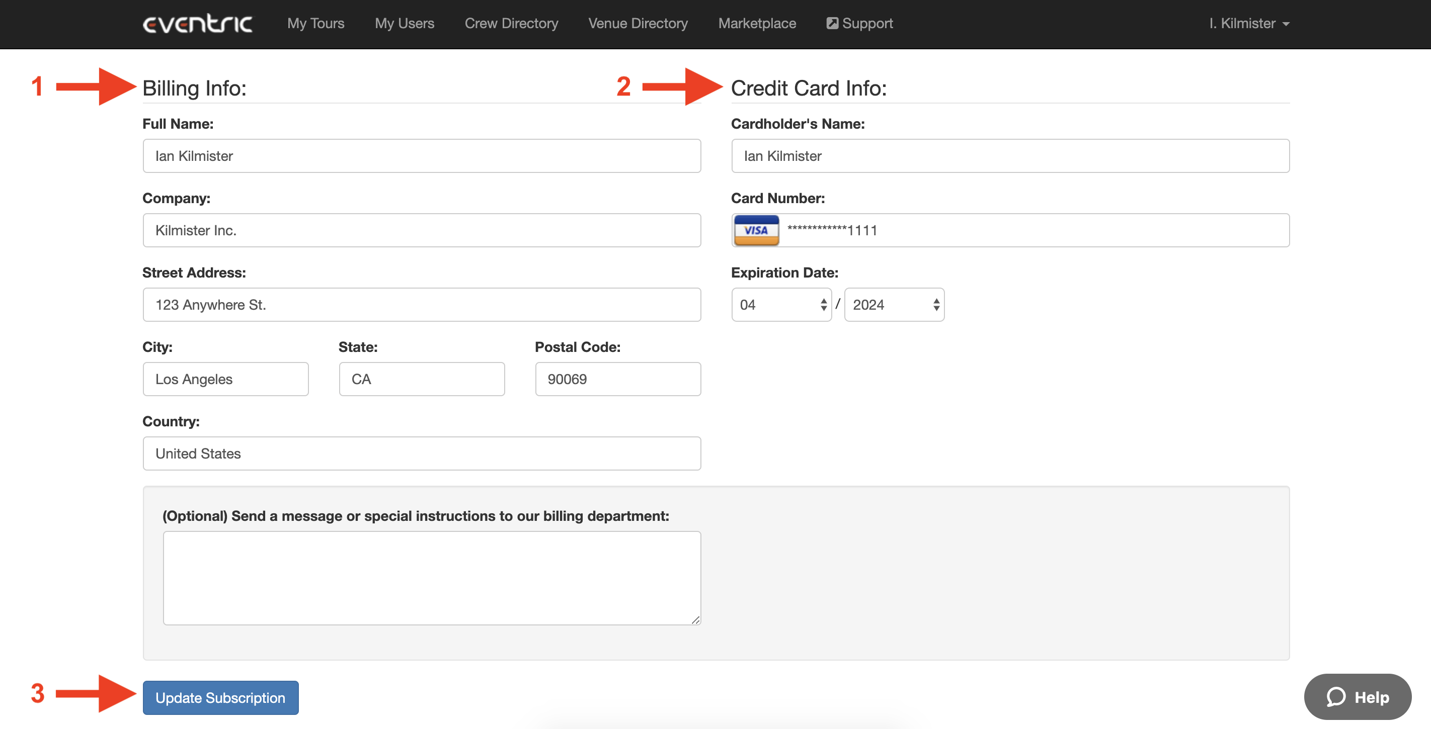 Update Your Billing Information – SUPPORT