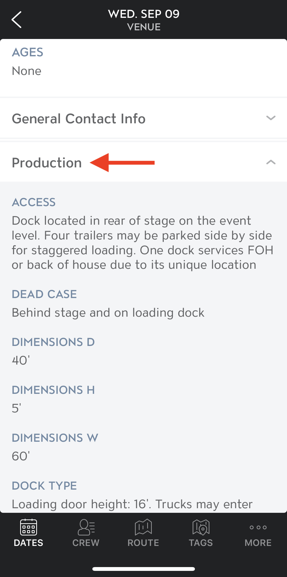 View Production Details