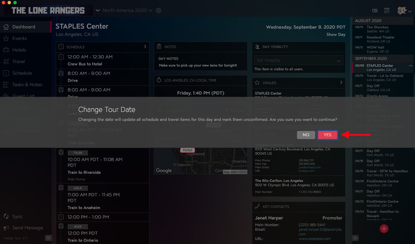 Change Calendar Date